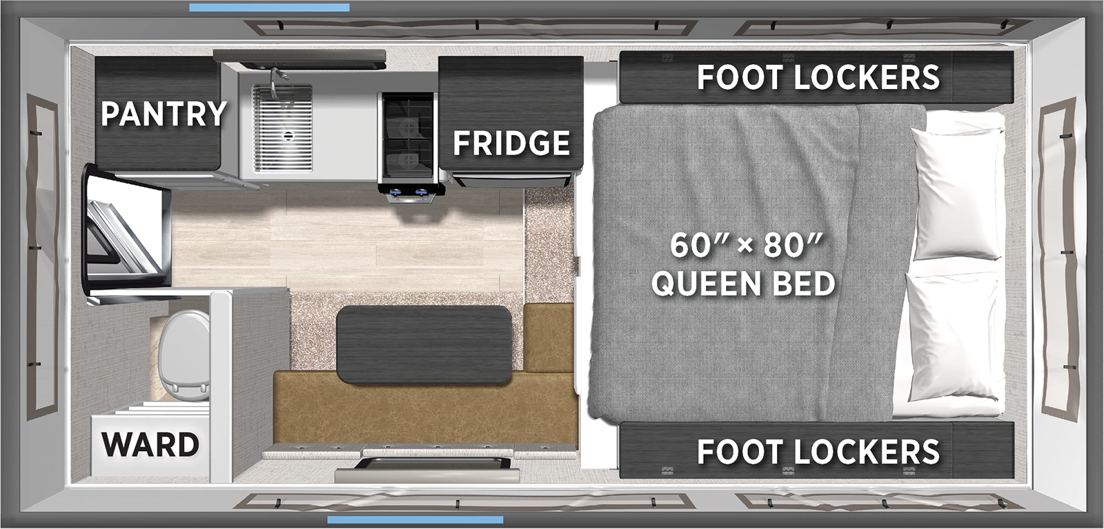 Backpack Truck Camper SS-1240 Floorplan